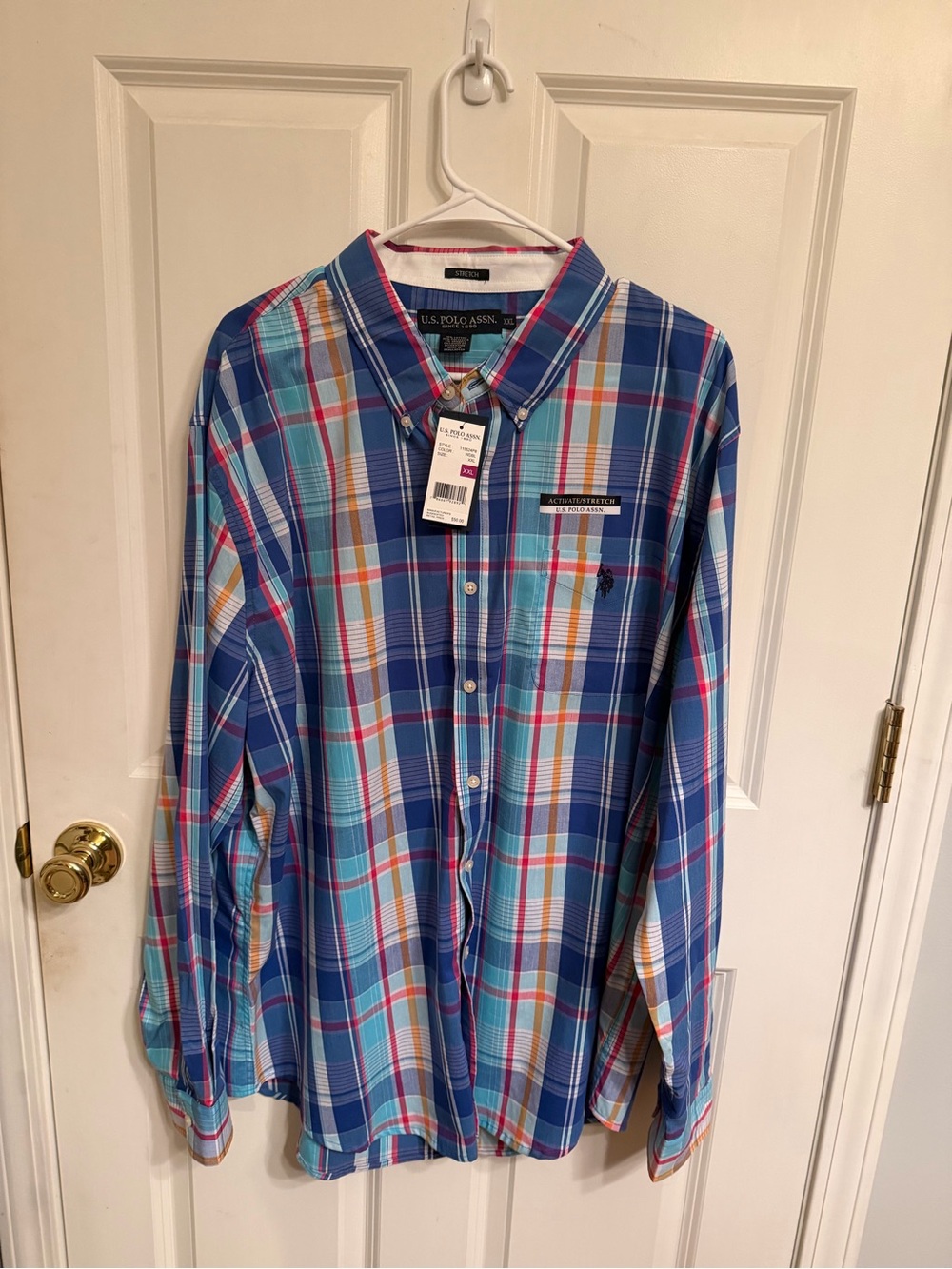 US Polo Assn. Men's Long Sleeve Stretch Button Down Shirt Size 2XL
